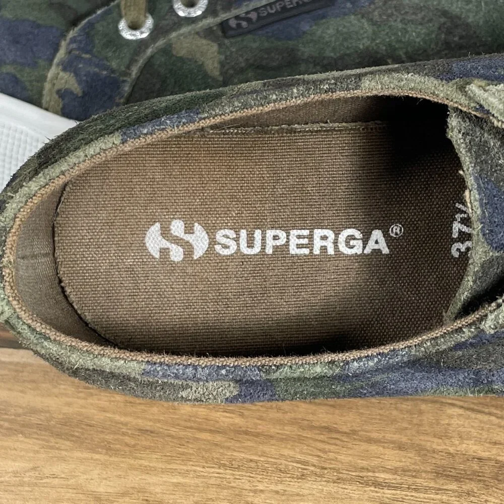 Superga 2790 Womens Size 7 Shoes Camo Suede Low Top Lace Up Platform Sneaker